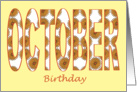 Birthday October Calendula card