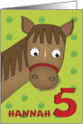 Birthday Horse and Apples Five card
