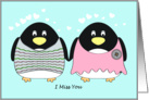 I Miss You - Penguins in Love card