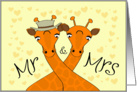 Wedding congratulations - Mr and Mrs Giraffe card