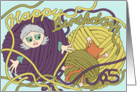 Birthday - 65 - yarn wool tangle card
