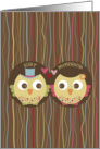 Wedding - Just Married - Owls in tree card