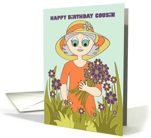 Birthday - Cousin - Flower Garden card (1058097)