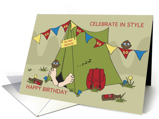 Birthday - 50 - camping in Style card (1059209)