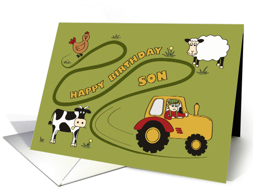Happy Birthday Son - Fun on the Farm card (1110188)