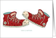 Happy Birthday - Teenager - 13 - Dirty Old Shoes card