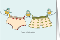 Happy Wedding Day - Underwear Washing Line card
