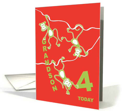 Happy Birthday - Monkey Business - Grandson - 4 card (1219484)