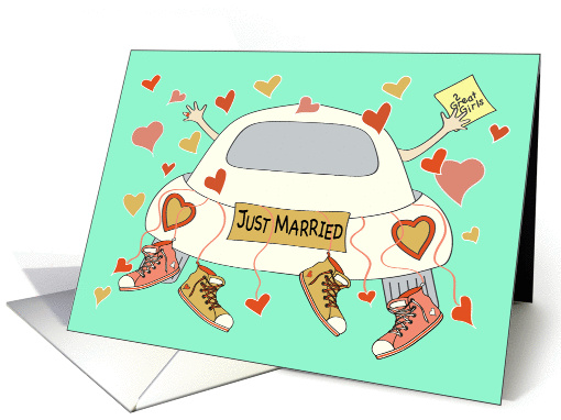 Just Married - Congratulations - Wedding Car - Gay card (1289578)