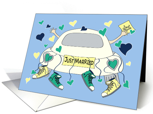 Just Married - Congratulations - Wedding Car - Gay card (1289580)