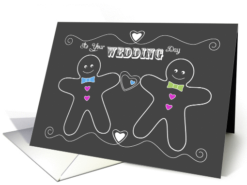 Wedding Day - Chalkboard Gingerbread Grooms card (1386760)