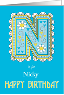 N is for Birthday card