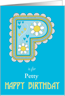 P is for Birthday card