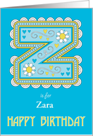 Z is for Birthday card