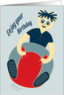 Space Hopping Birthday Fun card