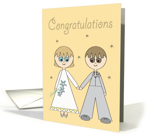 Wedding Day Bride and Groom Congratulations card (910646)