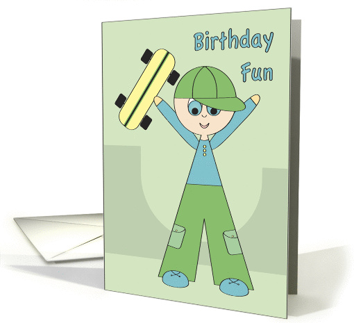 Birthday Boy Skateboarding Fun card (911076)