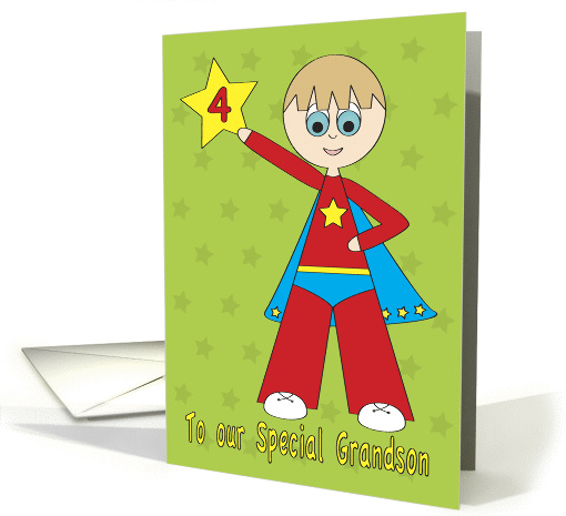 Superhero Birthday Grandson 4 Today card (913316)