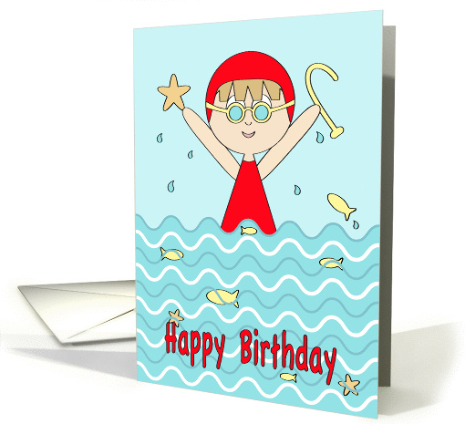 Happy Birthday Swimmer card (915697)