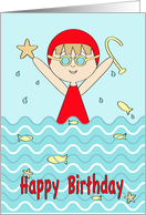 Happy Birthday Swimmer card