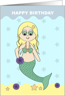 Mermaid Happy Birthday wishes card