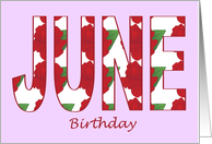Birthday June Roses card