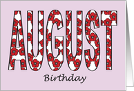Birthday August poppy card