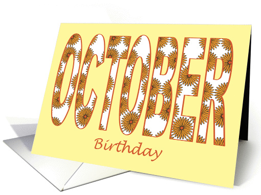 Birthday October Calendula card (922451)