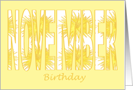 Birthday November Chrysanthemum card
