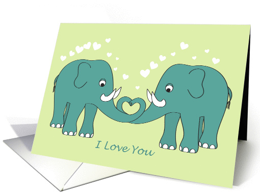 Thinking of You - I Love You - Elephants in Love card (925199)