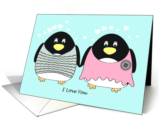 Thinking of You - Penguins in Love card (925203)