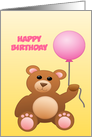 Happy Birthday Teddy Bear (girl) Custom Text card