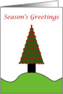 Season’s Greetings Christmas tree on a hill card