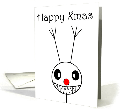 Happy Xmas - Cartoon Reindeer card (1123548)