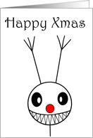 Happy Xmas - Cartoon Reindeer card