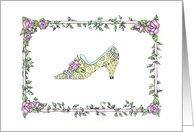 Victorian Shoe with Roses card
