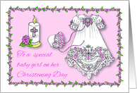 Baby Girl Christening Day Card