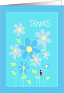 Blue Flowers Thank You Card