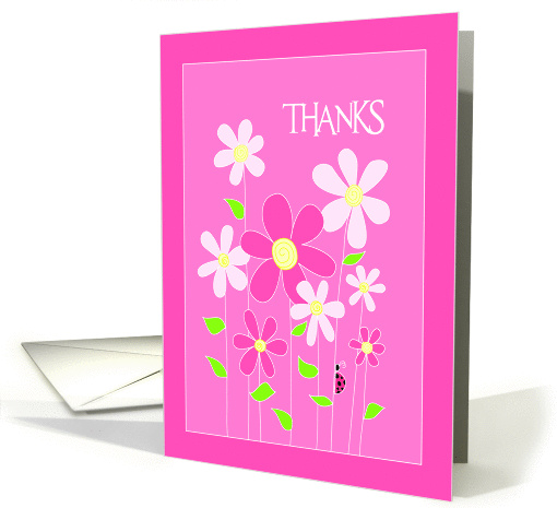 Pink Flowers Thank You card (915167)