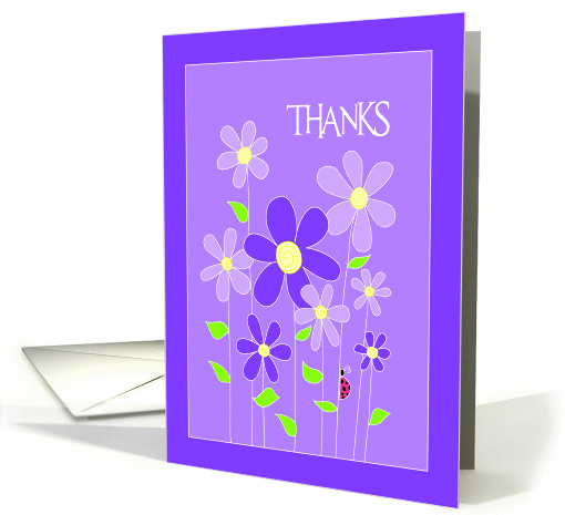 Purple Flowers Thank You card (915184)