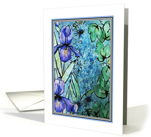 Flowers in Blue Easter card (910867)