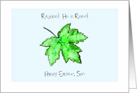 Easter for Son Delicate Spring Green Leaf card