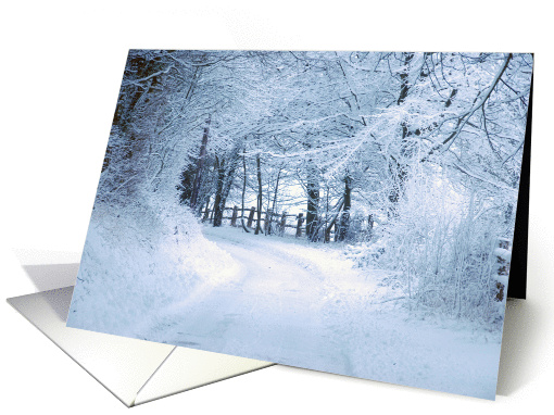 Christmas Snowy Country Lane Chilham Kent UK card (983135)