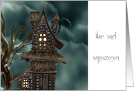 German-new home -Fantasy Greeting card-wir sind umgezogen card