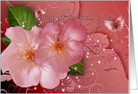 Happy Birthday- Greting Card, Flowers, Butterfly, Romance card