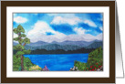 Quilted Landscape of Lake and Mountains card