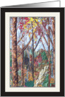 Quilted Landscape of Woods with Path card