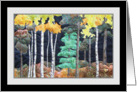 Quilted Landscape of Nighttime Forest, Blank Inside card