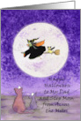 Happy Halloween Dad and Step Mom Across Miles Funny Cat Mouse Birds card