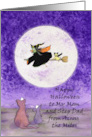 Happy Halloween Mom and Step Dad Across Miles Funny Cat Mouse Birds card